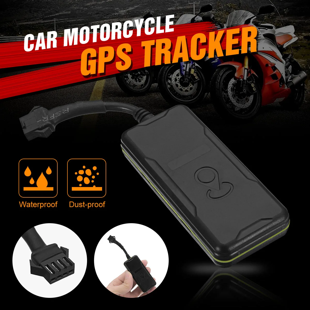 

1Pcs Car GSM/GPRS/GPS tracker Vehicle locator Waterproof and dustproof 9V-80V Tracking Anti Thief Tracking GPS tracker
