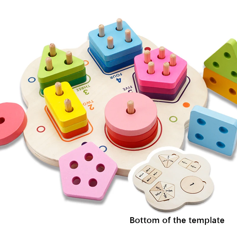 Деревянный геометрический здания Конструкторы рисунок блок цифровые игрушки дети форма соответствия цвет восприятие развивающие