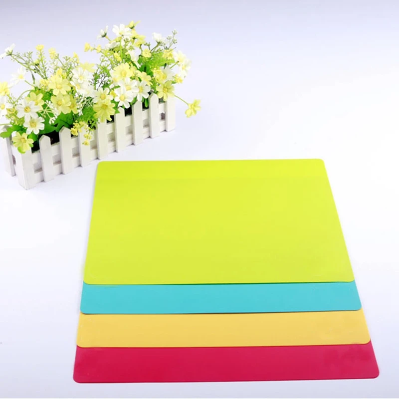 4Pcs/Set Extra Thick Flexible Non Slip Rectangle Plastic Cutting Mats Food Board Kitchen Tools|Измельчающие блоки| |