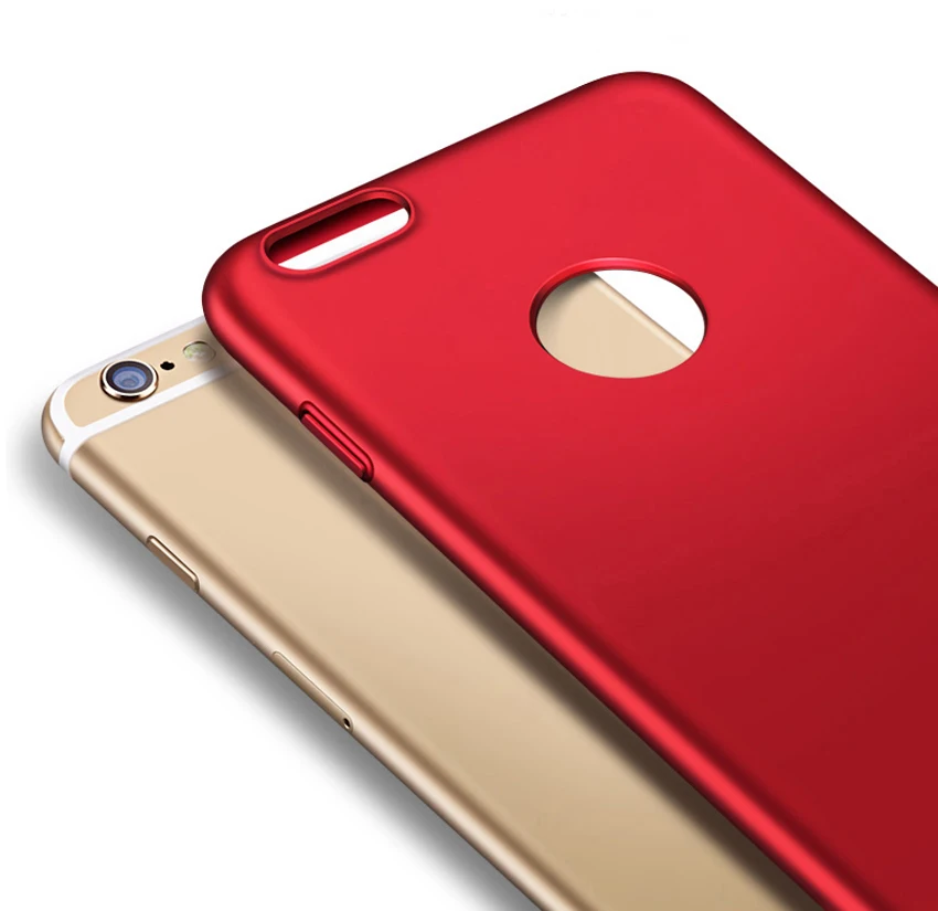 

Hard Back Plastic matte Cases for iPhone X Xr Xs Max 8 Plus red Case 5s 6s 6 plus 6s 5 SE For iPhone 7 Plus PC Full Phone Cover