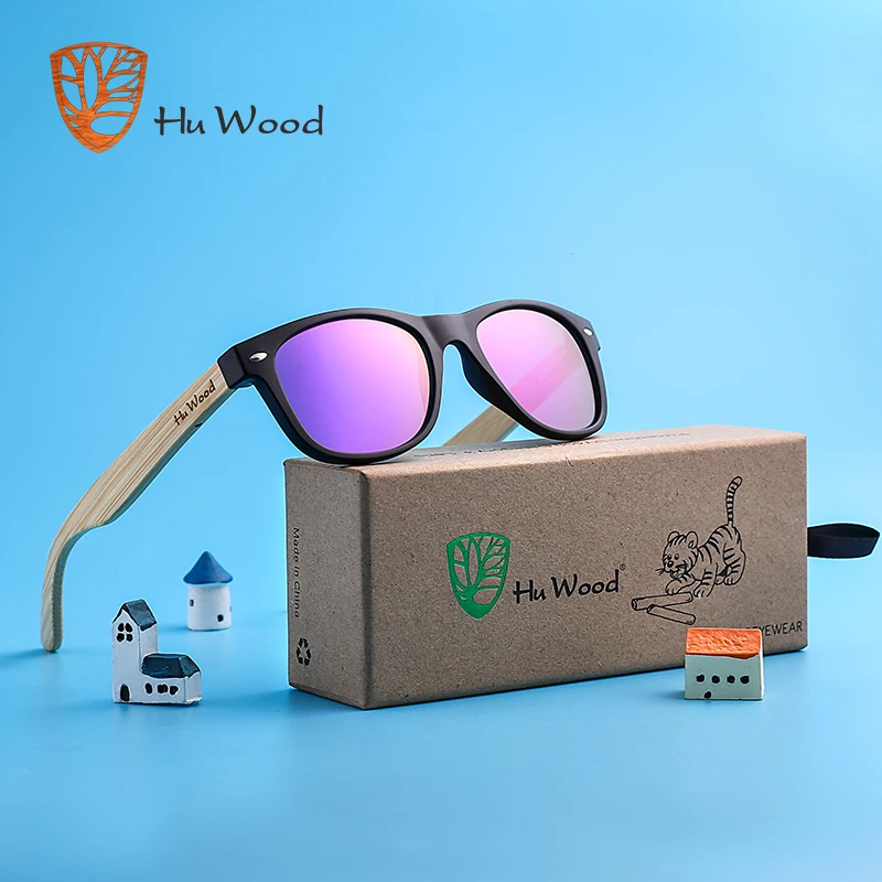 HU WOOD Brand Design Sunglasses For Children Anti glare PC Tablet