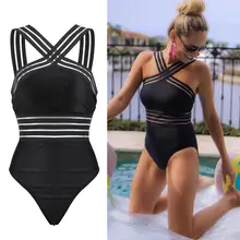 2020 uma peça bandagem push up monokini biquíni feminino maiô de banho de verão bottoms tanga praia natação(China)