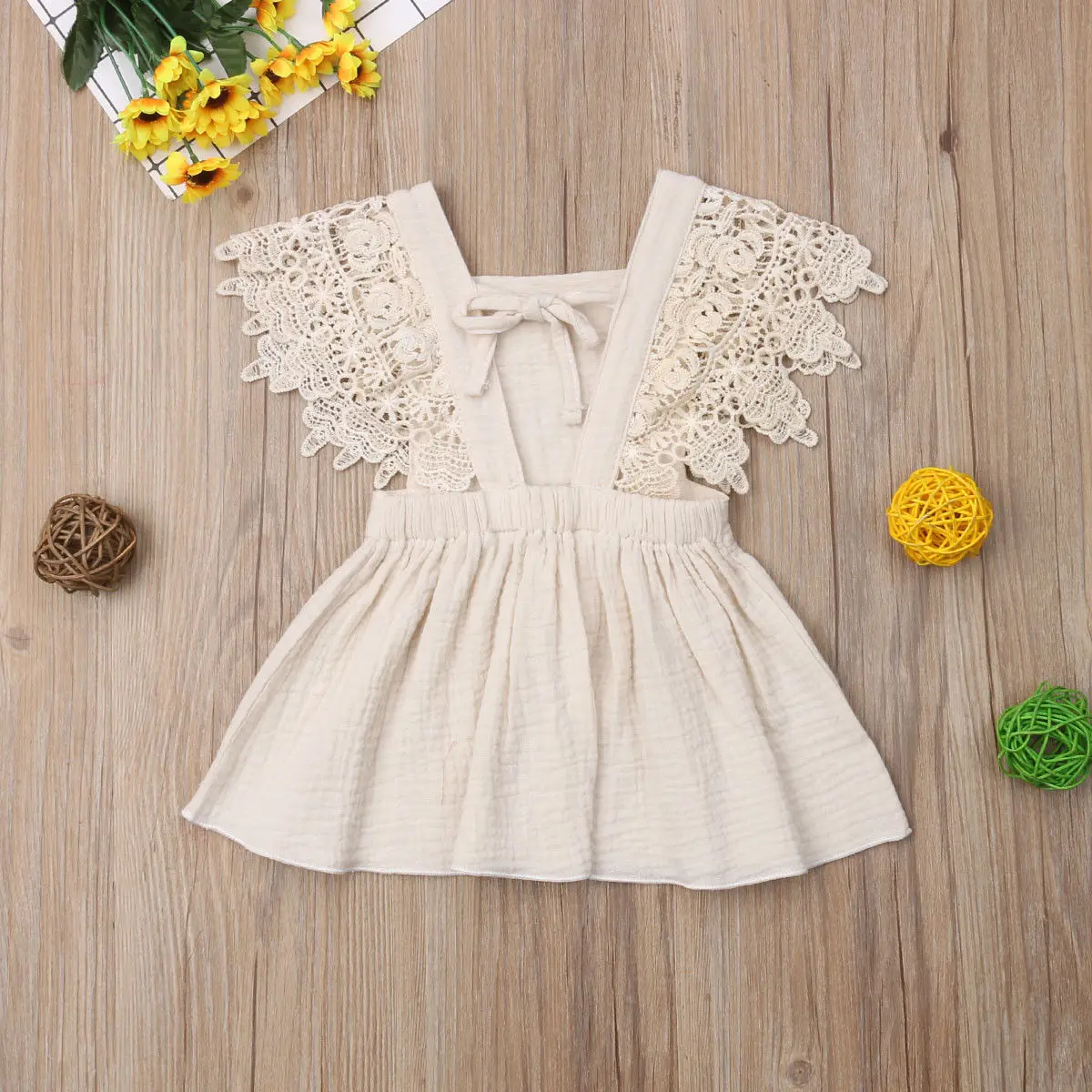 Vintage Infant Newborn Baby Girls Dress Summer Lace Ruffles Princess Baby Girl Dresses Party Travel Holiday Costumes