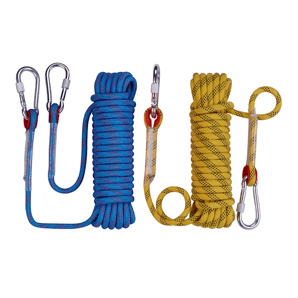 термостойкая пожарная веревка тпв. верёвка альпинистская 12 мм. аварийная веревка 20 мм. веревка с карабином 10 м. трос страховочный сеспель.