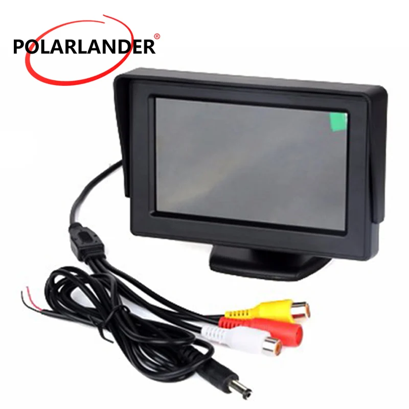 4 3 Inch color TFT LCD Car Monitor With 2Ch Video Input For Rear View font