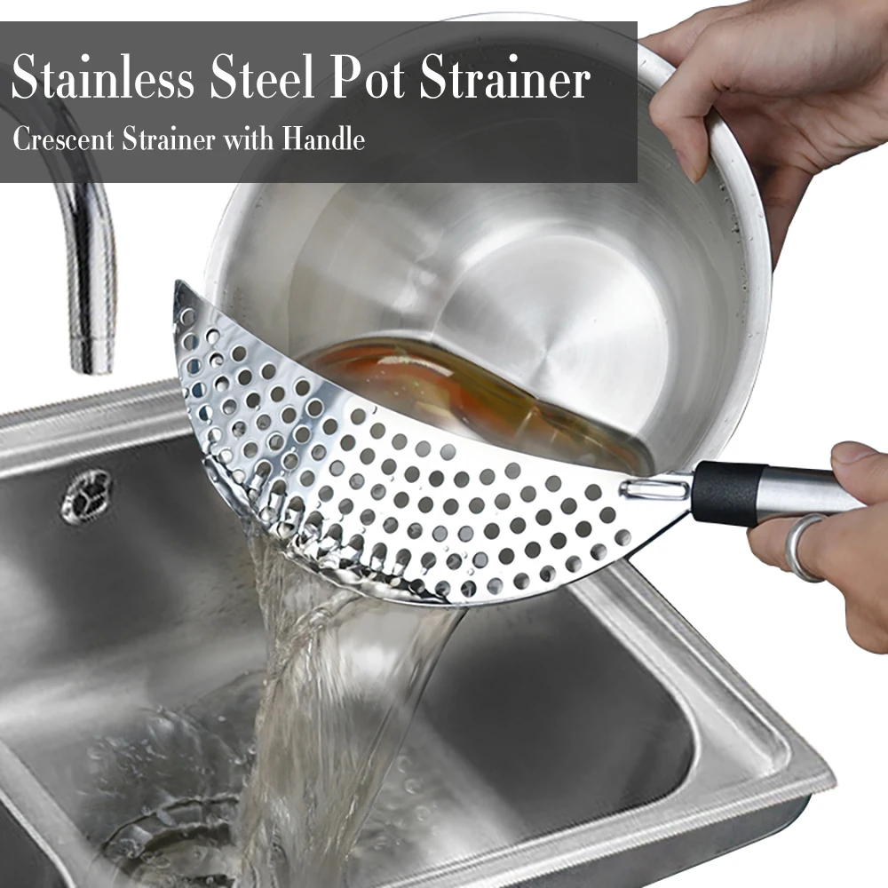 

Kitchen Colanders Food Strainer Stainless Steel Colander Pasta Strainer Draining Vegetables Tools Fit For All Pots and Bowls