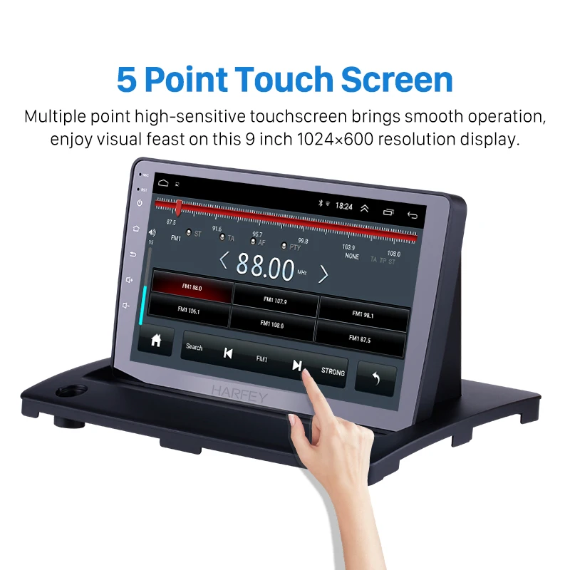 Perfect Harfey Android 8.1 for Volvo XC90 2004-2014 9" HD Touchscreen Radio GPS Navi Bluetooth MP4 MP5 Player WIFI SWC support DVR OBD2 2