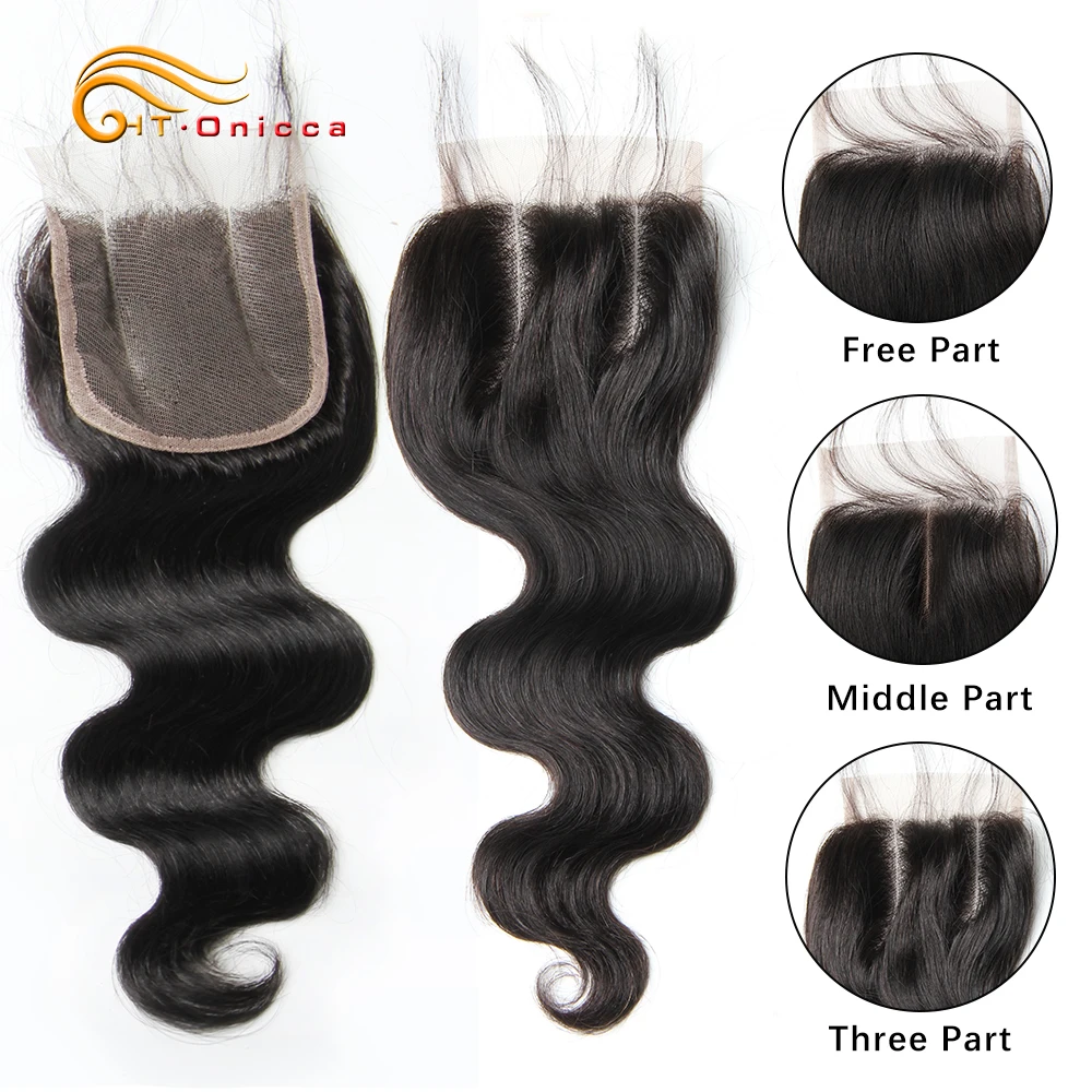 Onicca Body Wave Closure Brazilian Natural Color 4x4 Lace Closure