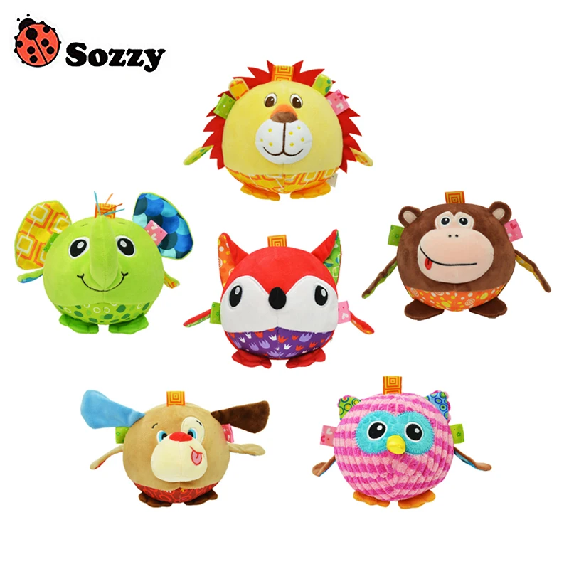 

Sozzy Baby Rattle Toy Soft Cloth Stuffed Endearing Animals Cartoon Educational Toy For Newborn Toddlers Baby Kid Child Gift