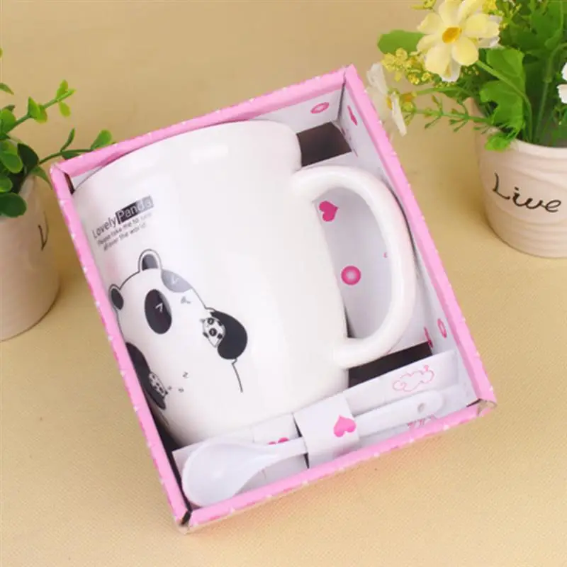 

Safety Anti-Scalding Cartoon Panda Ceramic Cup Printed Pattern Couple Cup Creative Office Drinking Utensils Random Pattern