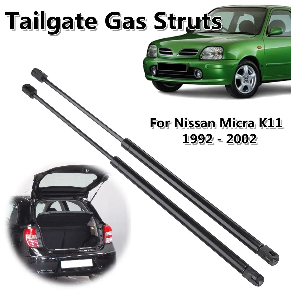 

2pcs Rear Tailgate Truck Boot Gas Struts Support For Nissan Micra K11 1992-2002 904504F111 904504F110