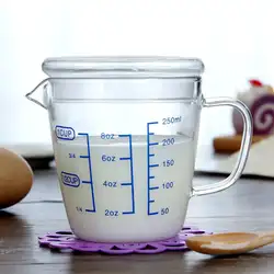 Высокая из боросиликатного стекла термостойкий стеклянный мерный стакан детская чашка молока с весы микроволновая печь прозрачный мерный