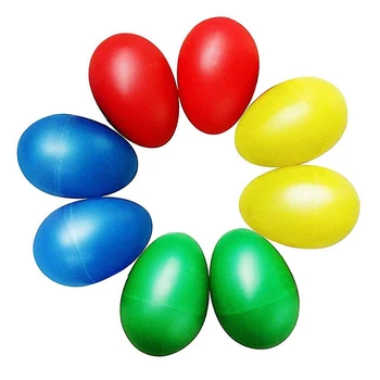 

8pcs Playful Plastic Percussion Musical Egg Maracas Egg Shakers Kids Toys- 4 Different Colors