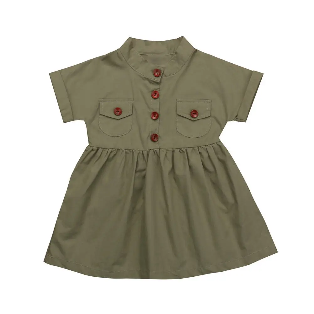 Emmaababy/Детское платье для маленьких девочек хлопковое нарядное пачка армейского
