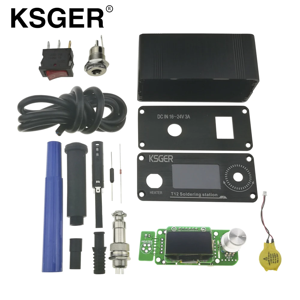 KSGER STM32 паяльная станция с OLED экраном версии V2.0 T12 контроллер батареей 9501 ручка