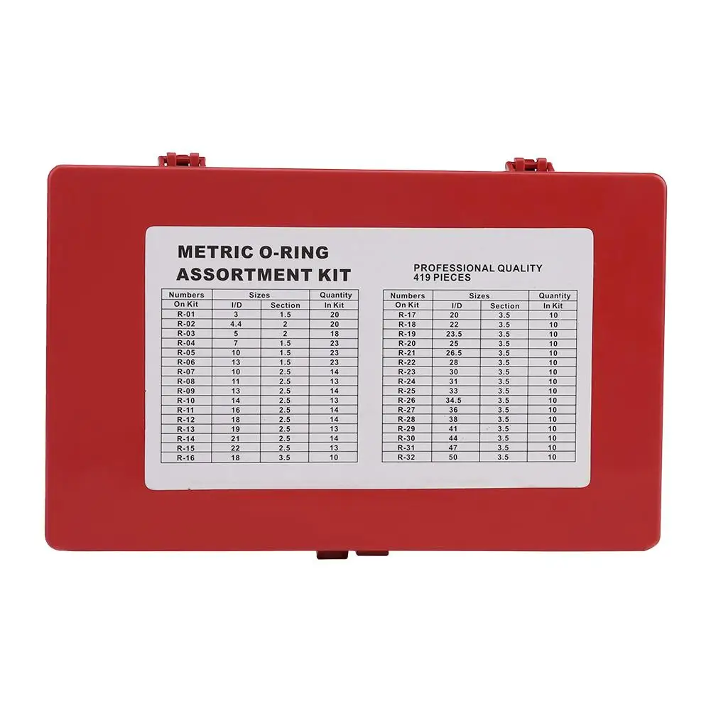 Прокладка 419 шт. уплотнительное кольцо Ассортимент Набор уплотнительная прокладка универсальная Резина уплотнительное кольцо комплект R01-R32 резиновая шайба