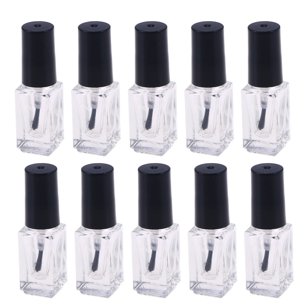 

20 Pcs Nail Polish Bottles Transparent Square Shaped Glass Containers Empty Nail Polish Bottles Nail Art for Salon DIY Home Use