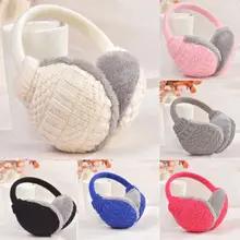 Модные женские зимние теплые вязаные наушники теплые наушники