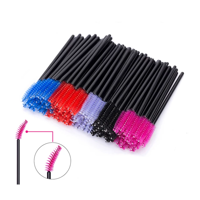 Special Offers 50pcs Micro Eye Lash Makeup Brushes Eyelash Brush For Eyelash Mascara Wands Eye Brush Cleaner Comb Spoolers Makeup Tool Kit Set