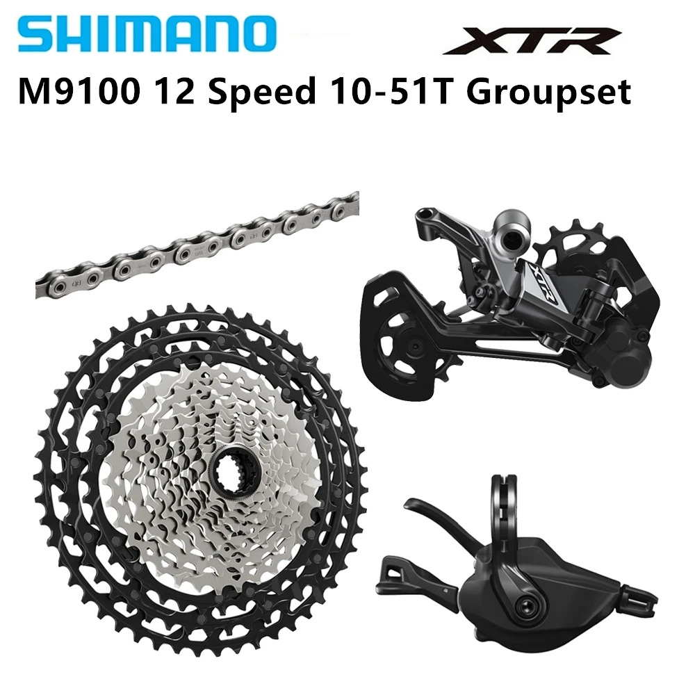 Shimano XTR M9100 12 Velocità MTB Groupset SL M9100 R CN/CS M9100 RD M9100  SGS 10 51T 4 pezzi Set|Bicycle Derailleur| - AliExpress