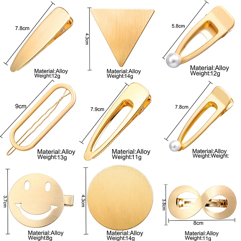 Модные металлические заколки для волос, заколки для волос, заколки для волос со смайликом, заколки для волос, парикмахерские инструменты, аксессуары для волос