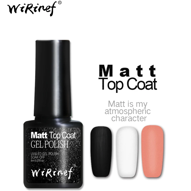 

WiRinef 8ml Matte Top Coat LED UV Gel Lacquer Nail Gel Polish Long Lasting Soak Off Gel Nail Varnish