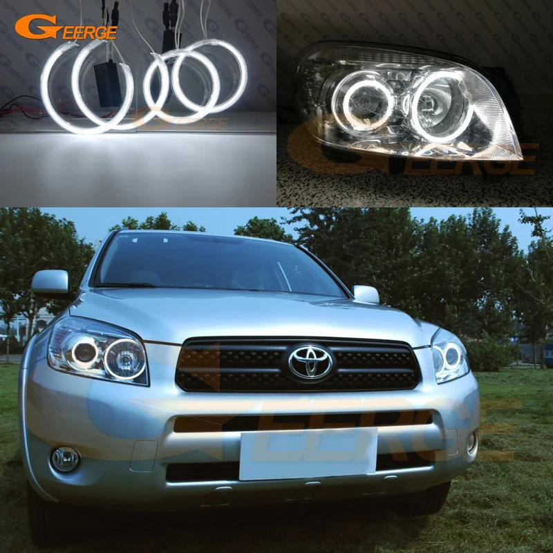 

For Toyota Rav4 2006 2007 2008 projector headlight Excellent 4 pcs Ultra bright CCFL angel eyes kit Halo Ring