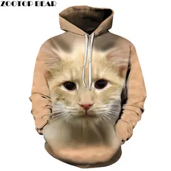 Аниме свитшоты с котами Для мужчин Для женщин толстовки Осенний тренировочный костюм 3D пуловер с принтом одежда с капюшоном для улицы