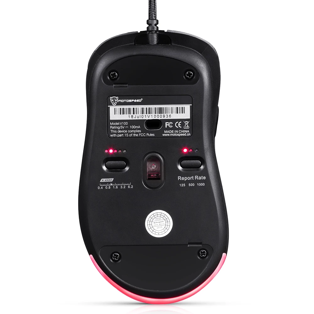 Motospeed V100 профессиональная Проводная игровая мышь USB Esport 6200DPI RGB светильник для ПК