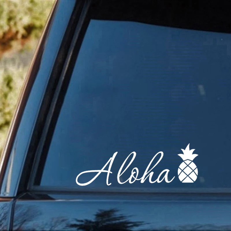 Фото Aloha текст Pinapple Гавайская Алоха черная силуэт для ванной художественная живопись Автомобильная наклейка s Задняя искусственная наклейка №2