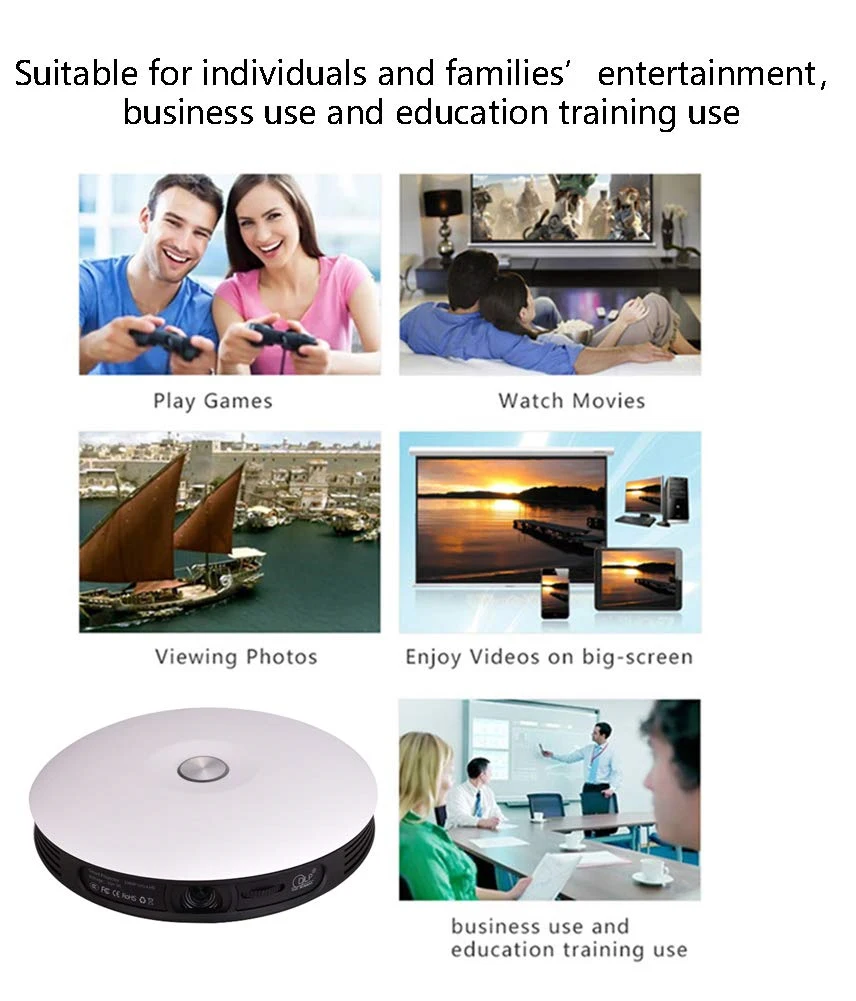 Портативный мини проектор 4K беспроводной Wi Fi Bluetooth DLP 3D видеопроектор с памятью 2