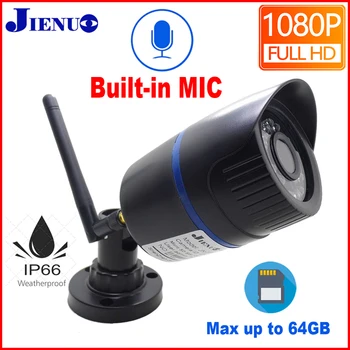 

Wireless Wifi IP Camera Home Surveillance Bullet Outdoor Cameras With SD Card Slot Security Video camera ip 1080P JIENU