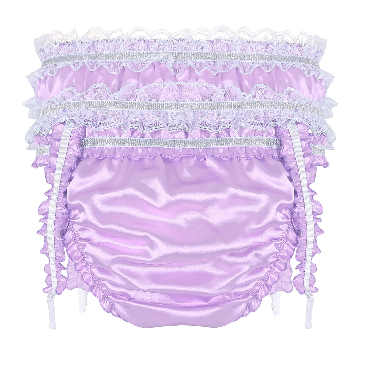 Мужское нижнее белье Sissy мягкие блестящие атласные трусики с подвязками