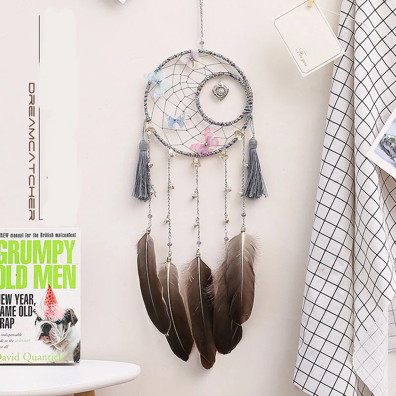 

Retro bells exquisite heart dream catcher moon crescent shape pendant creative pendant send girlfriend mood gift