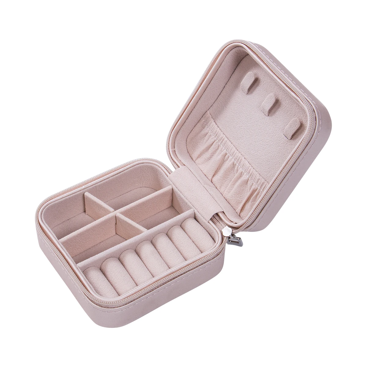 

High Quality 2019 Leather Travel Portable Earrings Ring Jewelry Storage Box Organizer Case Gift