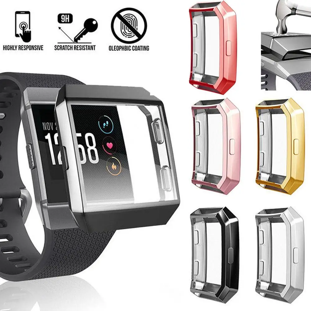 

Fashion Ultra-thin Soft TPU Screen Protector Case Cover for Fitbit Ionic Smart Watch