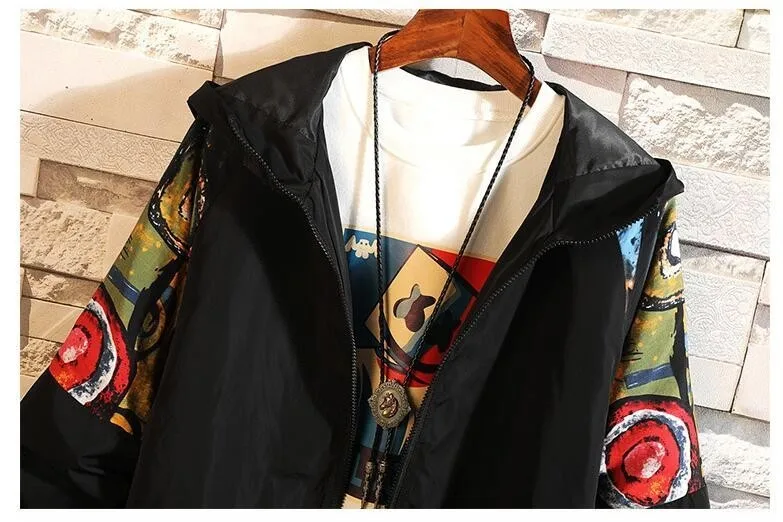 #2923 Spring Doodle Letter Embroidered Baseball Coat Men Black Plus Size 5XL Streetwear Jackets Zipper Windbreaker Japan Style #2923 Spring Doodle Letter Embroidered Baseball Coat Men Black Plus Size 5XL Streetwear Jackets Zipper Windbreaker Japan Style