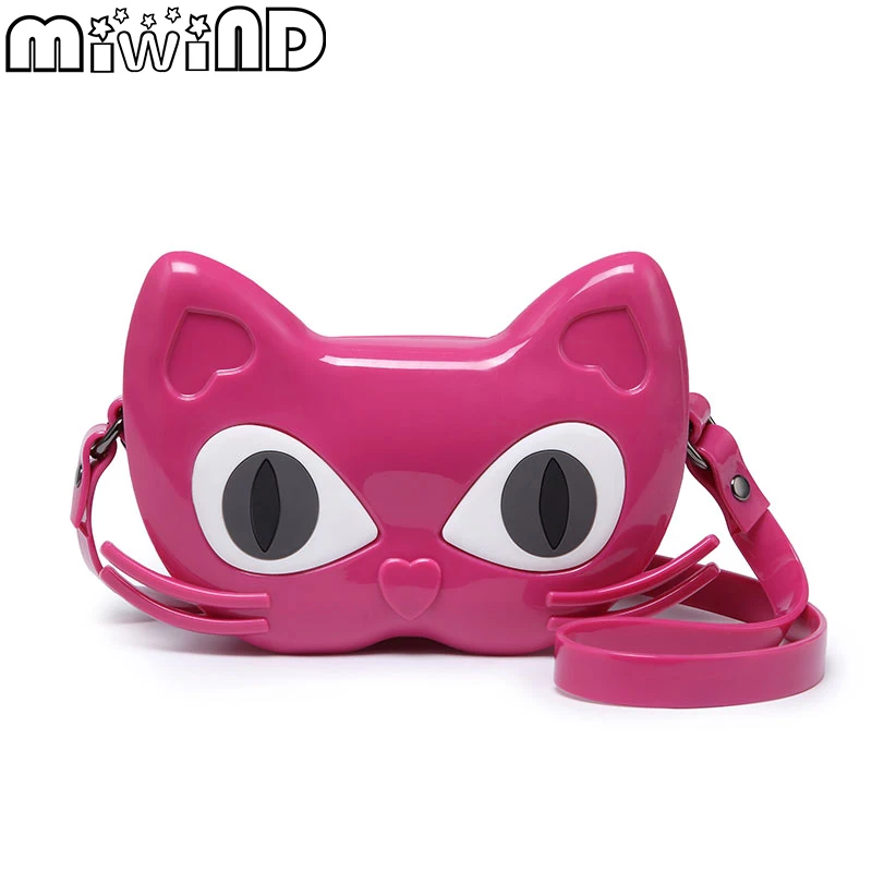 

Women Messenger Bags Children's Handbag Kitty Shoulder Bag Environmentally Friendly PVC Material Cute Cat Bags MIWIND 2019 N