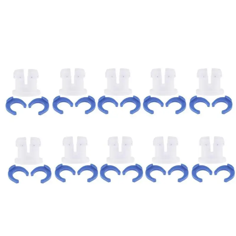 

10 Set White Bowden Tube Clamp Blue Pipe Horse Clip Fixed 6mm 3D Printers
