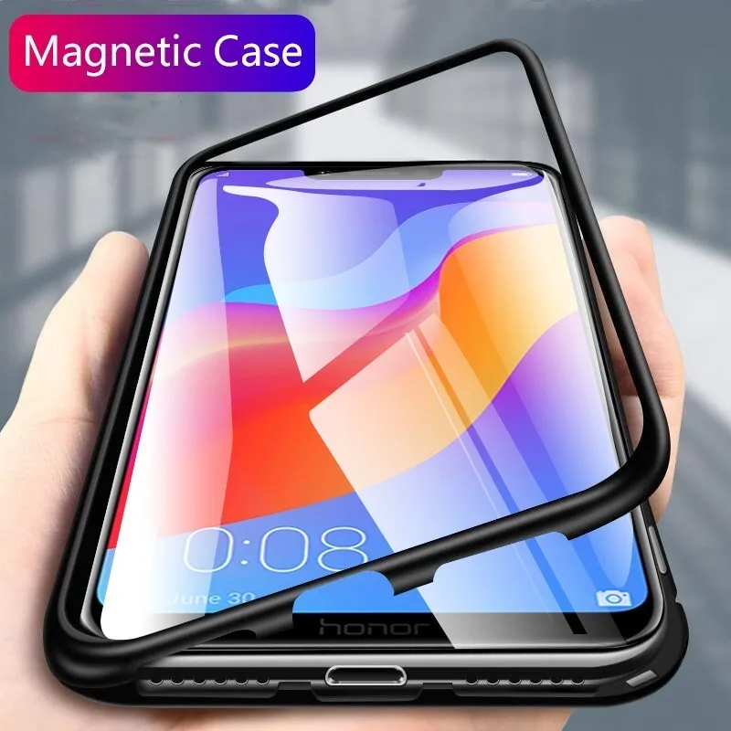 

Metal Frame Magnet Flip Cover For iPhone 6 6S 7 8 X XS XR Max Magnetic Case For Samsung S9 S8 S10 S10e J8 J6 J4 Plus A7 A9 2018