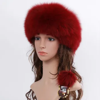 

fashion new style luxury winter Russian natural real fox fur hat 2017 women warm good quality 100% genuine real fox fur cap