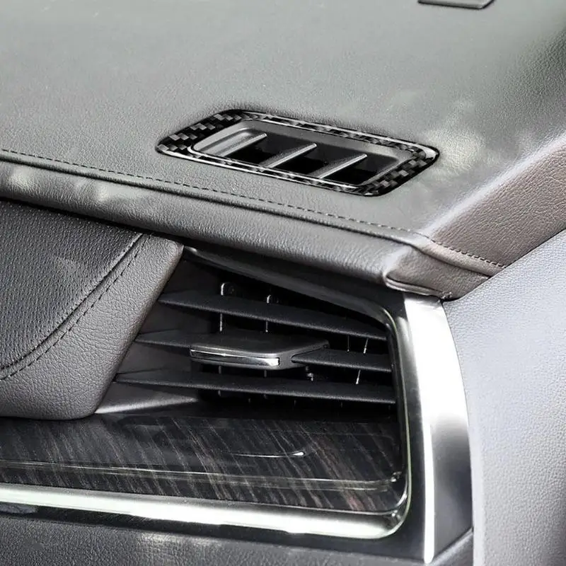 Углеродное волокно AC Vent Outlet рамка накладка наклейка для Cadillac XT5 16 17 MGO3|Лепнина