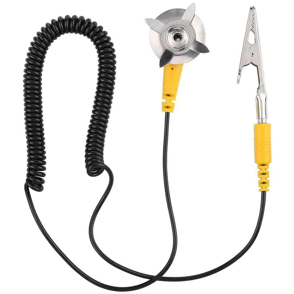 

Anti-static Ground Cable PVC PU Material Anti Static Electricity Wire with Crocodile Clip
