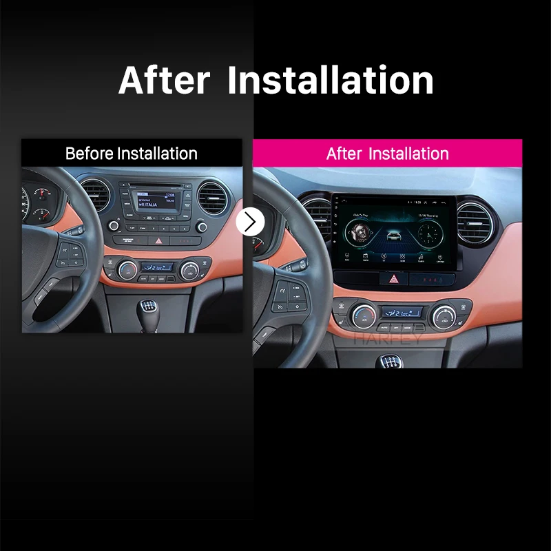 Автомагнитола Harfey 2Din с GPS стерео для HYUNDAI I10 LHD Android 2013 9 дюймов Wi Fi головное