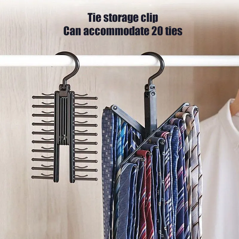 

Fashion 20 Rows Of Tie Frame Creative Hanger Tie Rack Belt Ties Hanging Ties Rack Indoor Hanger Holder Convenient Tools HB