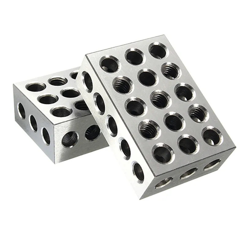 2Pcs Hardened Steel Block 23 Holes Parallel Clamping Block Lathe Tools Precision 0.005mm for Machine Tool 25x50x75mm