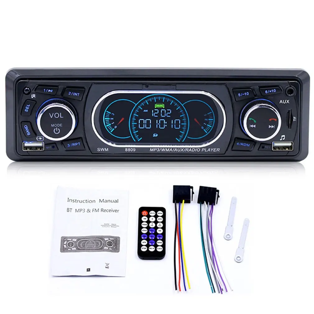 

Car Radio Stereo Audio MP3 Player Bluetooth DC 12V FM Receiver LCD Display Digital Card Remote Control