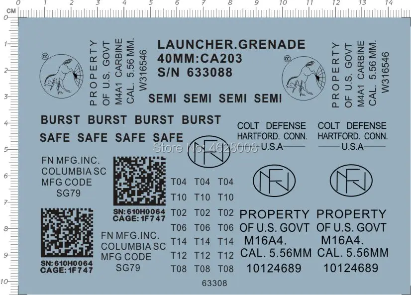 

Super Detail Up mk16 mk16a4 m4 Markings Model kit Water Slide Decal
