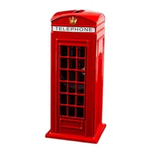 Металлическая красная телефонная будка в британском английском лондонском стиле, банка для монет, копилка, красная телефонная будка, коробка 140X60X60 мм