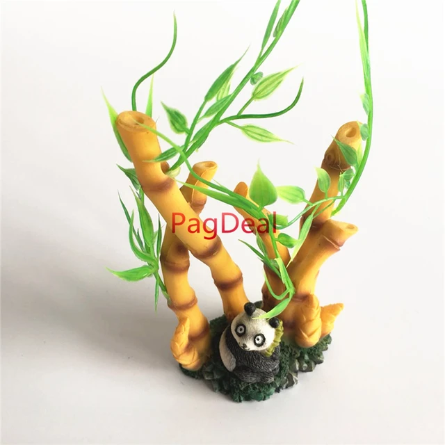 H14cm 5.5" Lovely Simulation Panda Bamboo Aquarium Ornaments Decorations Fish Tank Landscape Scenery Decor 6